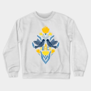 Stop the war, Peace to the world! blue yellow Crewneck Sweatshirt